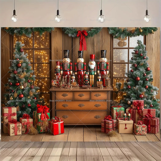 Christmas Nutcracker Photography Backdrop – Holiday Decoration Banner for Kids & Adults – Studio, Party & Event Props