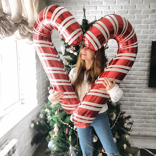 5pcs Giant Candy Cane Balloons – Christmas Inflatable Stick Decorations for Indoor & Outdoor Holiday Decor 2024/2025