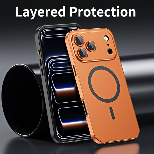 Luxurious Aluminium Magnetic Phone Case For iPhone 12 13 14 15 16 17 Pro Max Plus 17 Air Lens Glass Protective Metal Phone Cover
