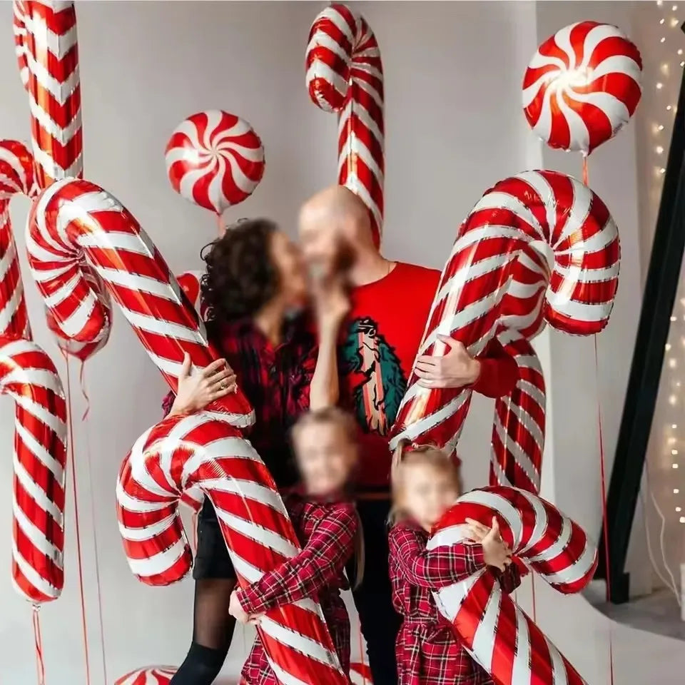 5pcs Giant Candy Cane Balloons – Christmas Inflatable Stick Decorations for Indoor & Outdoor Holiday Decor 2024/2025