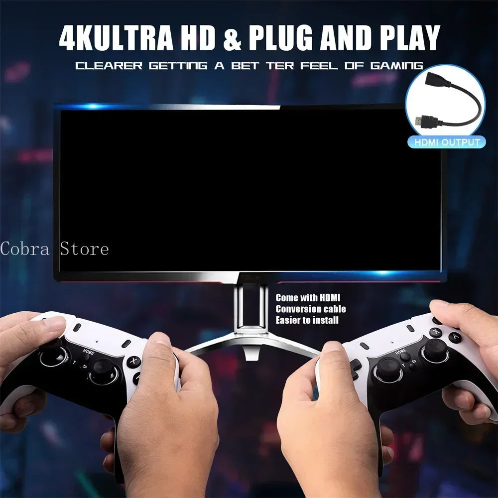 P5 Pro Retro Video Game Console – 4K Game Stick with 2.4G Dual Wireless Controllers, 64GB/128GB, 37,000–41,000 Built-in Games