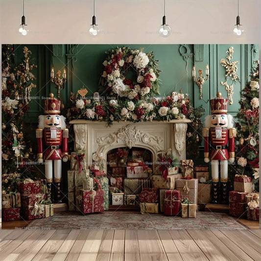 Christmas Nutcracker Photography Backdrop – Holiday Decoration Banner for Kids & Adults – Studio, Party & Event Props