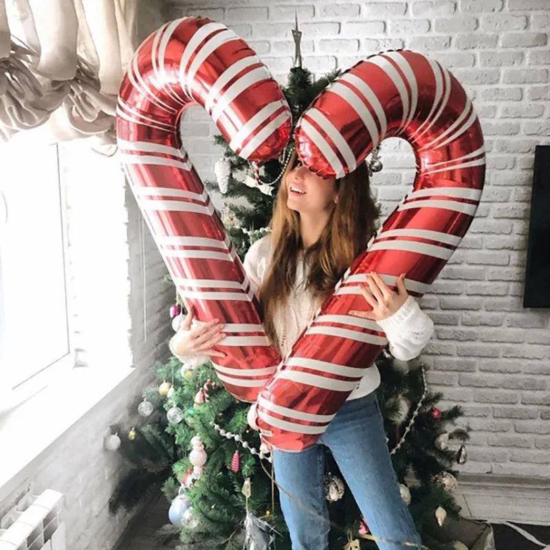 5pcs Giant Candy Cane Balloons – Christmas Inflatable Stick Decorations for Indoor & Outdoor Holiday Decor 2024/2025